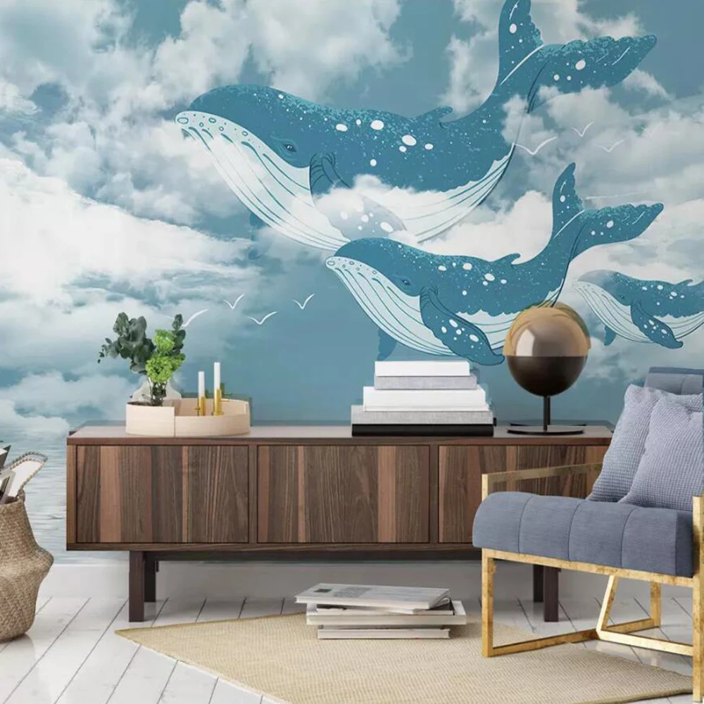 Milofi custom 3D wallpaper mural hand-painted small fresh house children's room bedroom TV background wall decoration pain |
