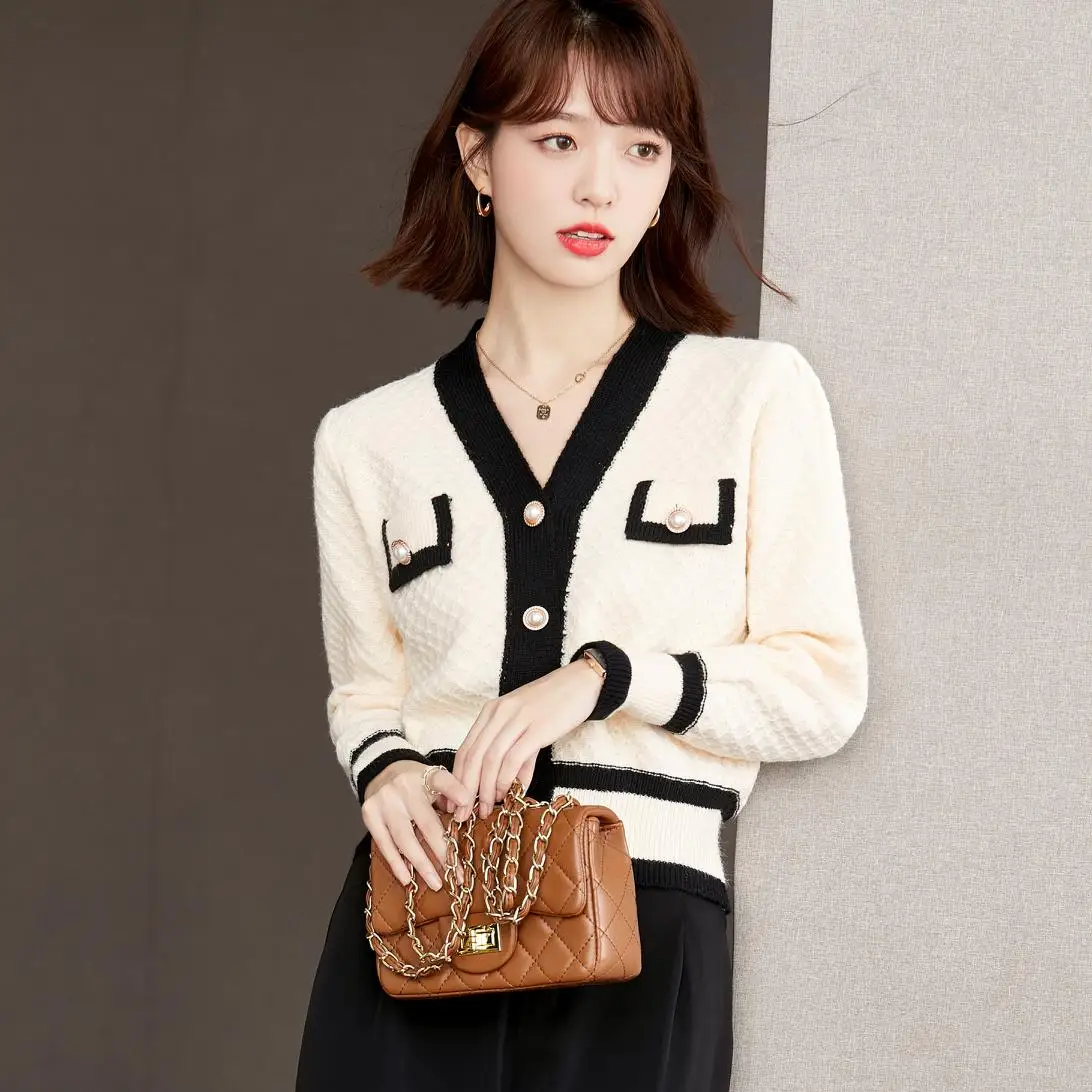 

Новинка 2021 года, элегантный кардиган Nian для осени и зимы, женский Маленький очаровательный свитер от ветра, свитер, куртка