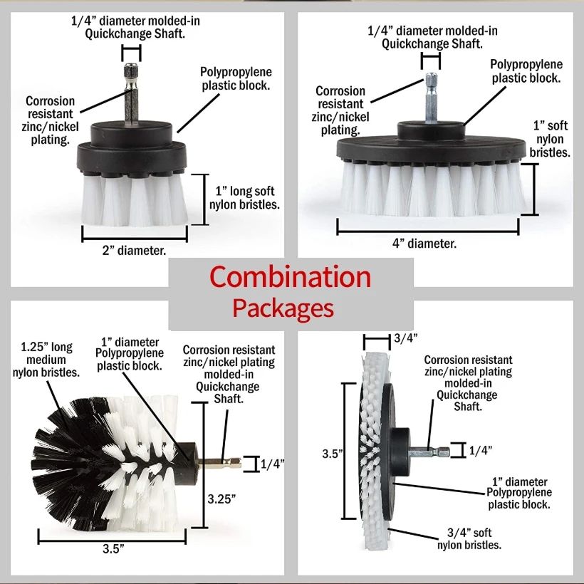 Набор щеток для чистки мягкая щетка дрели мощный скребок насадка-щетка ковров