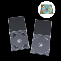 1pc ultrathin standard dvd case transparent cd package portable cd storage box