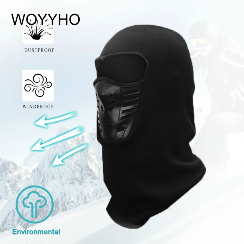 Зимняя походная Лыжная маска Флисовая теплая Ветрозащитная на все лицо для