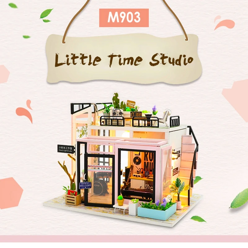 Деревянный кукольный домик сделай сам миниатюрный комплект мебели музыкальные