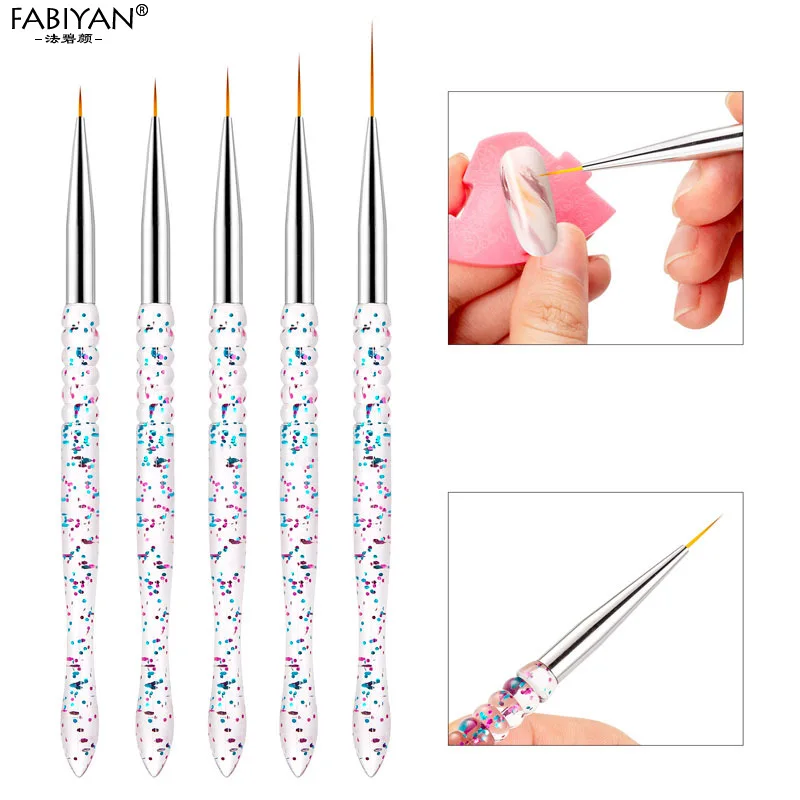 

Nail Art Liner Painting Flower DIY Design Drawing Painting Detailing Pen Brushes Set Manicure Stripes Grid Design Tips Tool