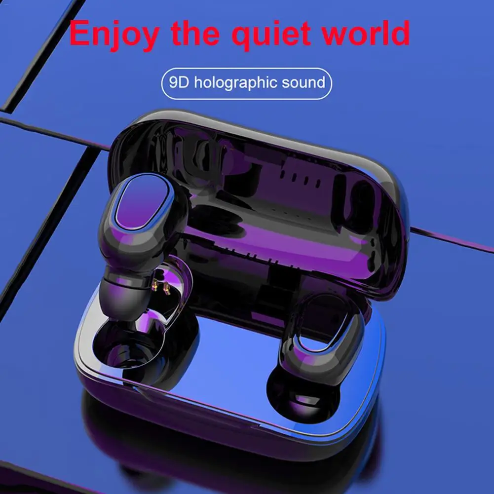 

L21Portable TWS Bluetooth 5.0 Waterproof Sports Wireless Earphones Noise Reduction Stereo Music In-Ear Earbuds Earpiece