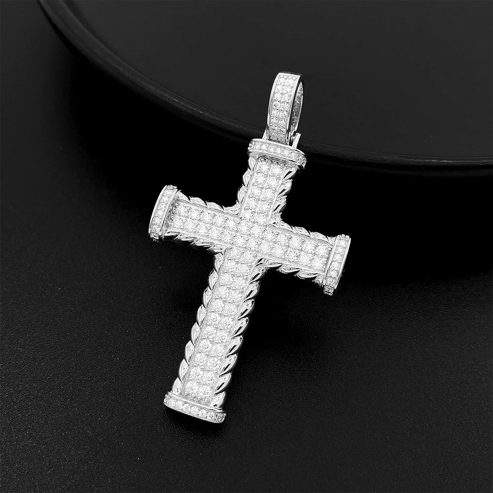 Moissminer Moissanite Necklaces New Cross Pendant S925 Real Diamond Iced Out Necklaces For Women Men Jewelry Pass Tester