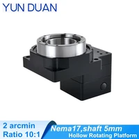 360 degree hollow rotating platform gearbox 2arcmin round disk reducer nema17 stepper motor 101 hollow gearboxshaft 5mm