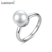 luoteemi simple design imitation pearl ring fashion finger accessories for women dating party birthday gifts daily wearing