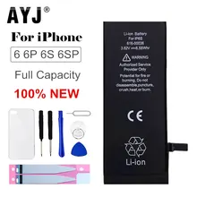AYJ Original Battery For iPhone 6 6G 6S Plus Battery Replacement Real High Capacity Mobile Phone Bateria Case Tools Kit 0 cycle