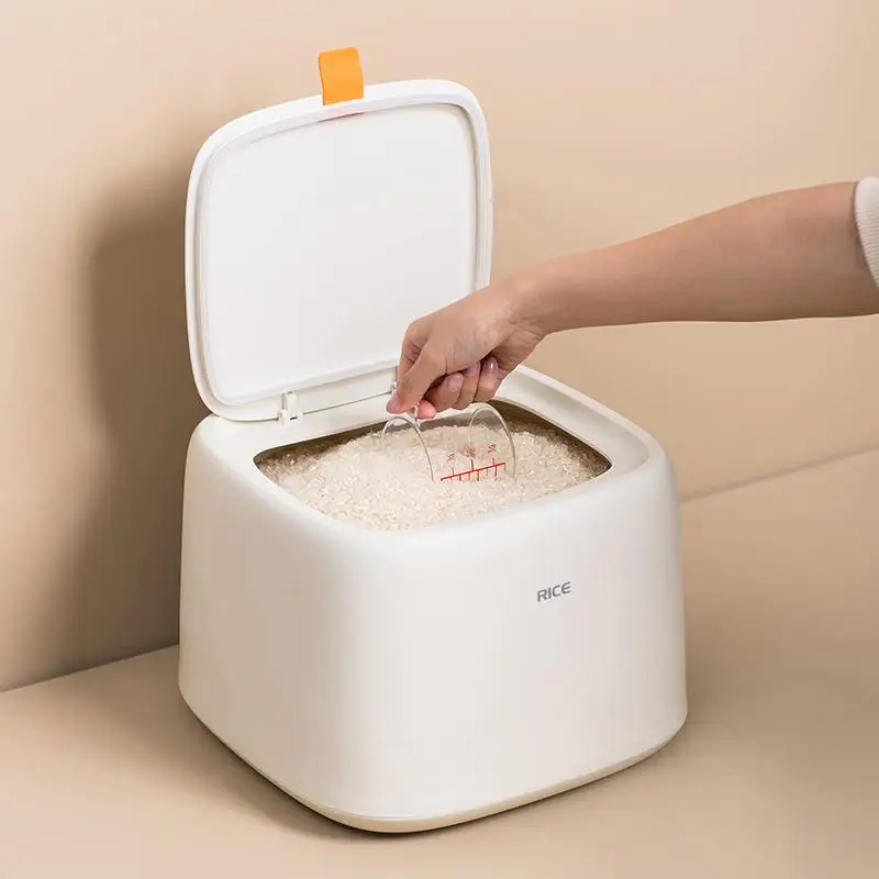 

Kitchen Plastic 10Kg Rice Grain Storage Box Barrel Sealed Moisture-proof Large Pet Food StorageContainer Mildew-proof RiceBucket