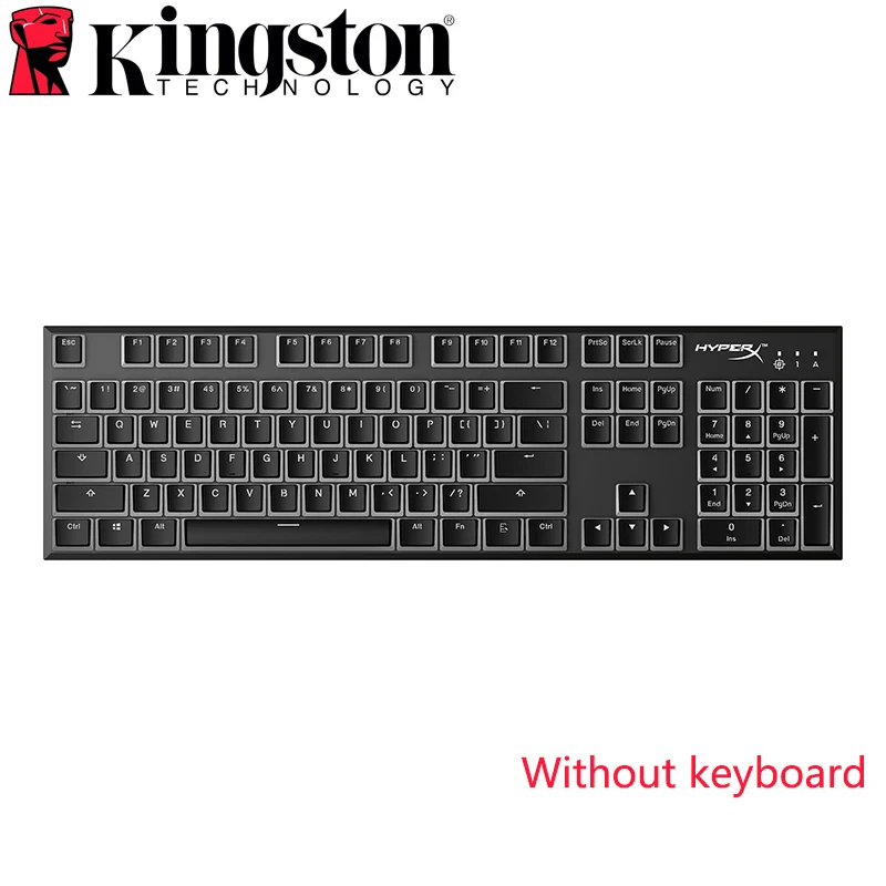 Kingston HyperX двойные клавишные колпачки pbt HXS-KBKC4 полный 104 США Черный Топ прозрачный халат механические клавиши клавиатуры набор
