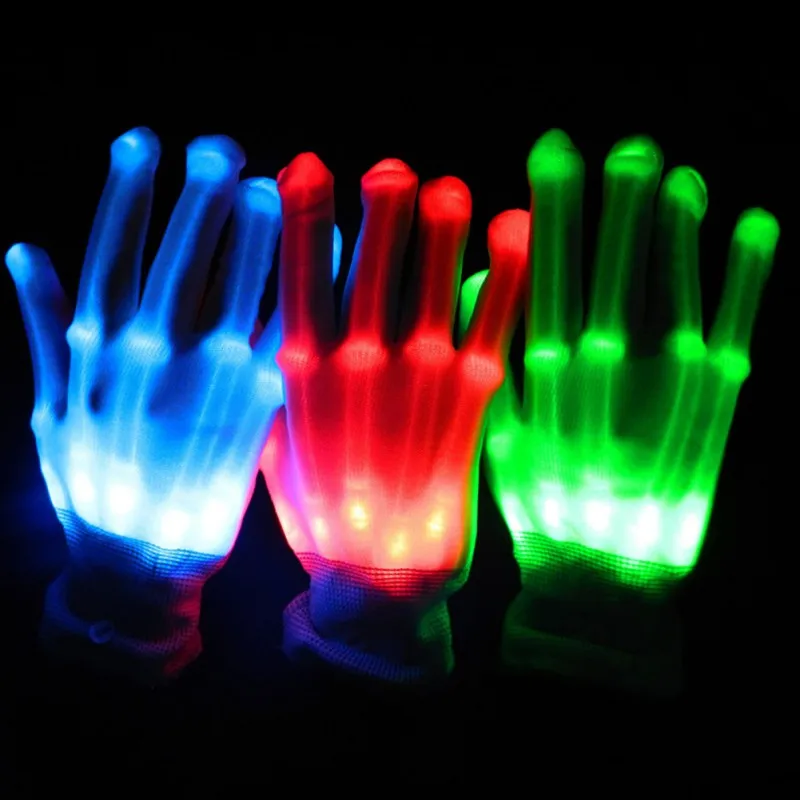 

1Pair LED Lighting Gloves Halloween Christmas Valentine's Day Glowing Flashing Gloves Party Festival Supplies Gift