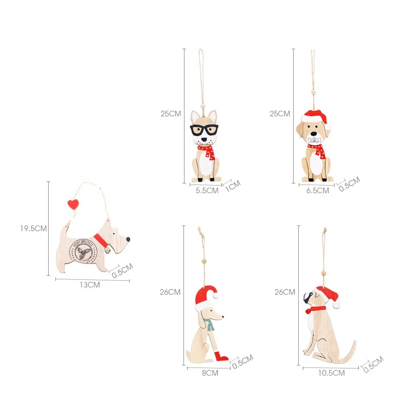 Рождественская елка подвесная милая собака дизайн деревянные Рождественские