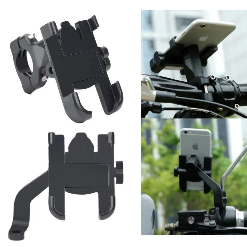 

Metal Mountain Bike Motorcycle Phone Holder Stand for Handlebar Rearview Mirror 4-6.7 Inch Mobil Phone Bicycle Support Mount
