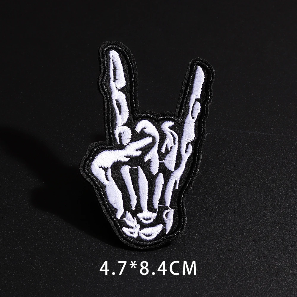 Нашивки с изображением черепа и скелета на пальцах для одежды полоски сделай сам