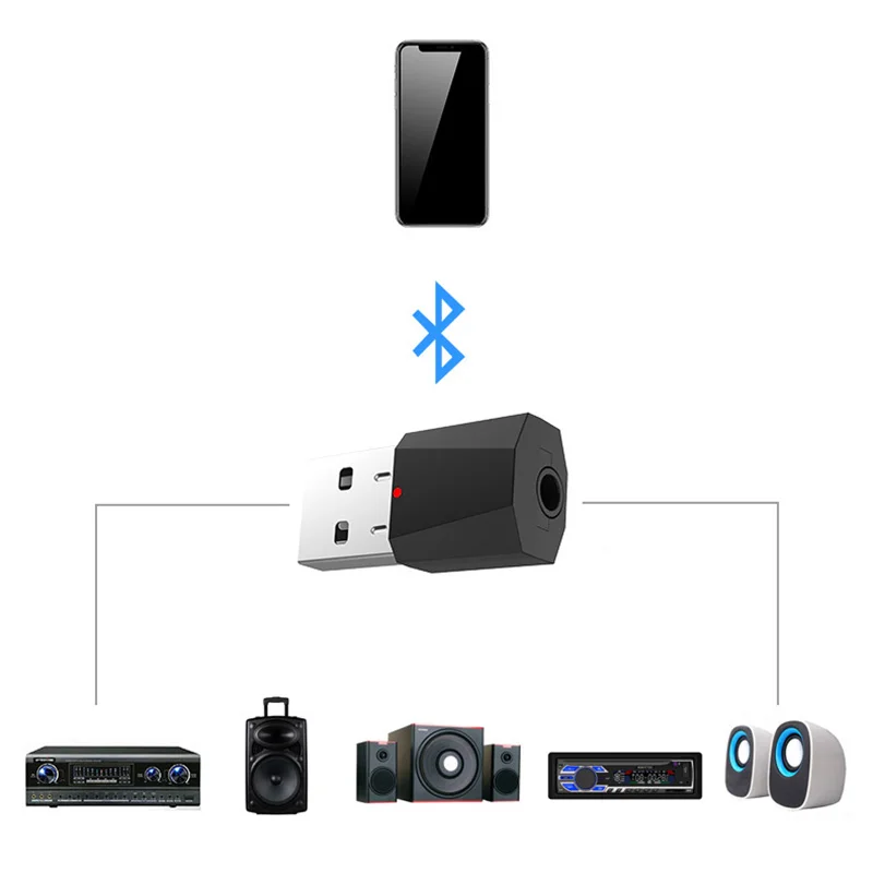 Беспроводной Bluetooth 4 2 приемник передатчик 3 5 мм разъем AUX стерео аудио USB адаптер