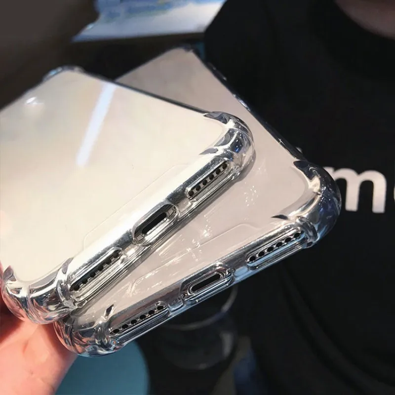 Противоударный бампер прозрачный силиконовый чехол для телефона iPhone X XS XR Max 8 7 6 6S