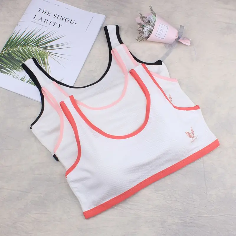 

Teenage Girl Training Bra With Chest Pad Adolescente Sports Bra Tops For Teens Cotton Bra Girls Underwear