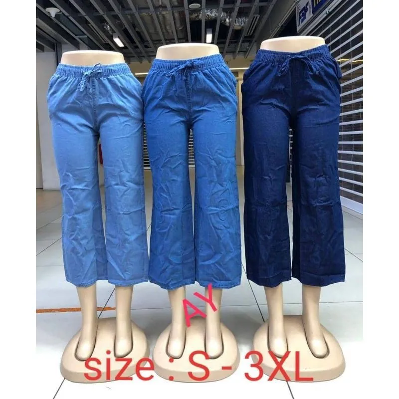 

(Ready stock)zaara Denim cotton Palazzo ready stock di Malaysia legging