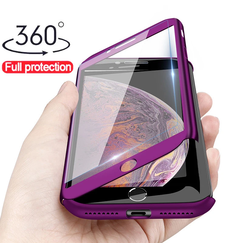 Защитный чехол с полным покрытием 360 градусов для iPhone 8 7 Plus 6 6s Case 5 5S X 10 11 Pro XR Xs Max со