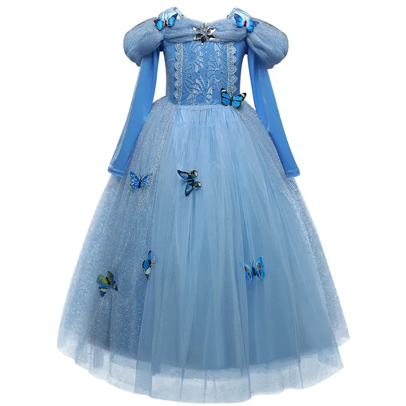

4-10 Years Princess Dress Girls Costume Kids Halloween Cosplay Princess Dress Girls Summer Long Dresses