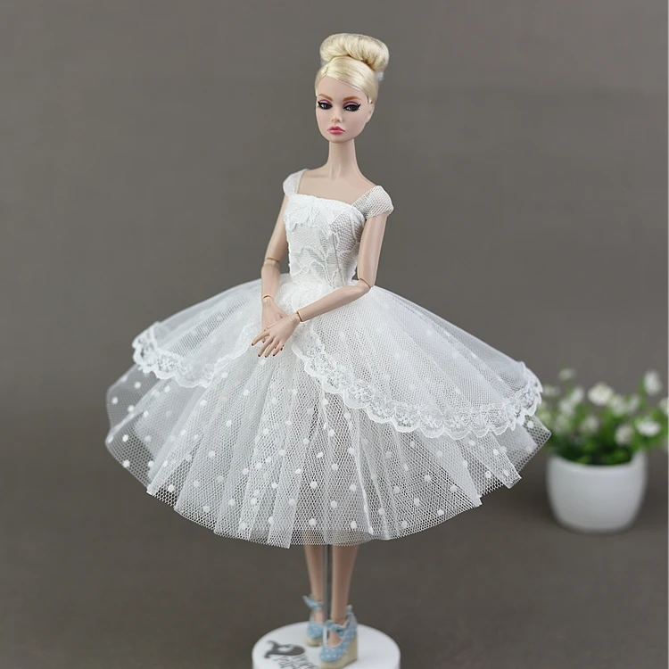 

New Handmade White Black Bubble Skirt Princess Gown Wedding Dress Clothing Outfit Doll Accessories For 1/6 Barbie Xinyi FR Doll