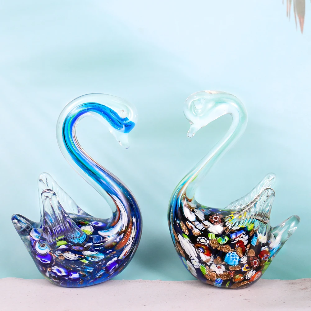 

Swan Crystal Figurines Glass Miniatures Handmade Swan Animal Paperweight Craft Collection Home Decoration Accessories Lover Gift