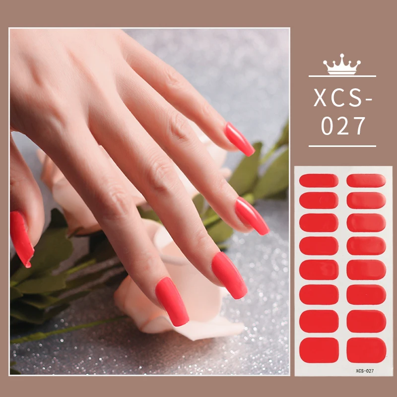 

Red A Sheet Of Full Cover Nail Stickers Last Update Minimalist Design Decals Plain Stickers Solid Colors And Creative Nail Art