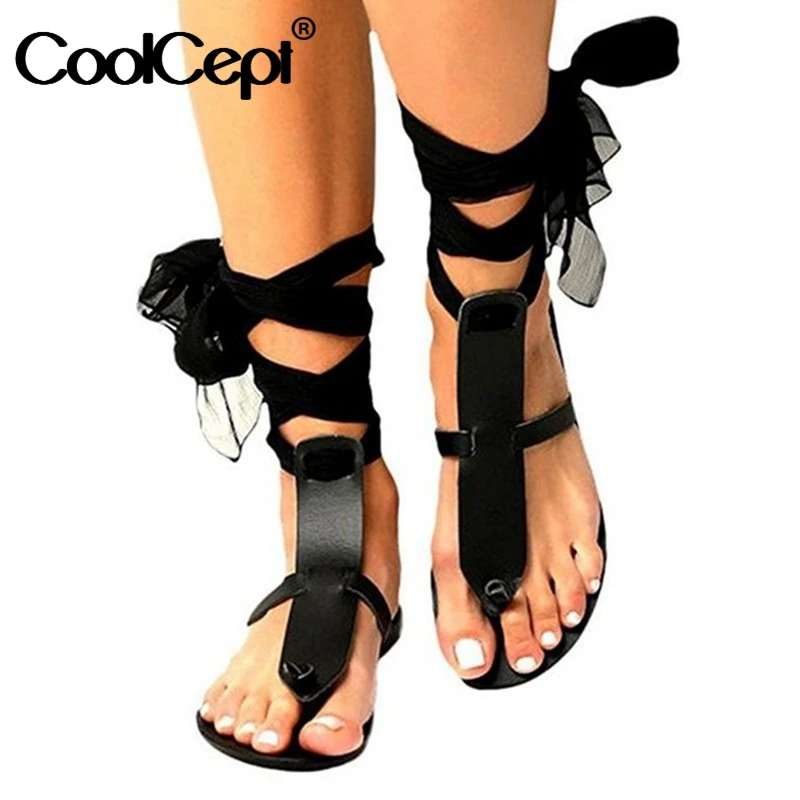 Босоножки CoolCept женские на плоской подошве пляжная обувь с ремешком щиколотке
