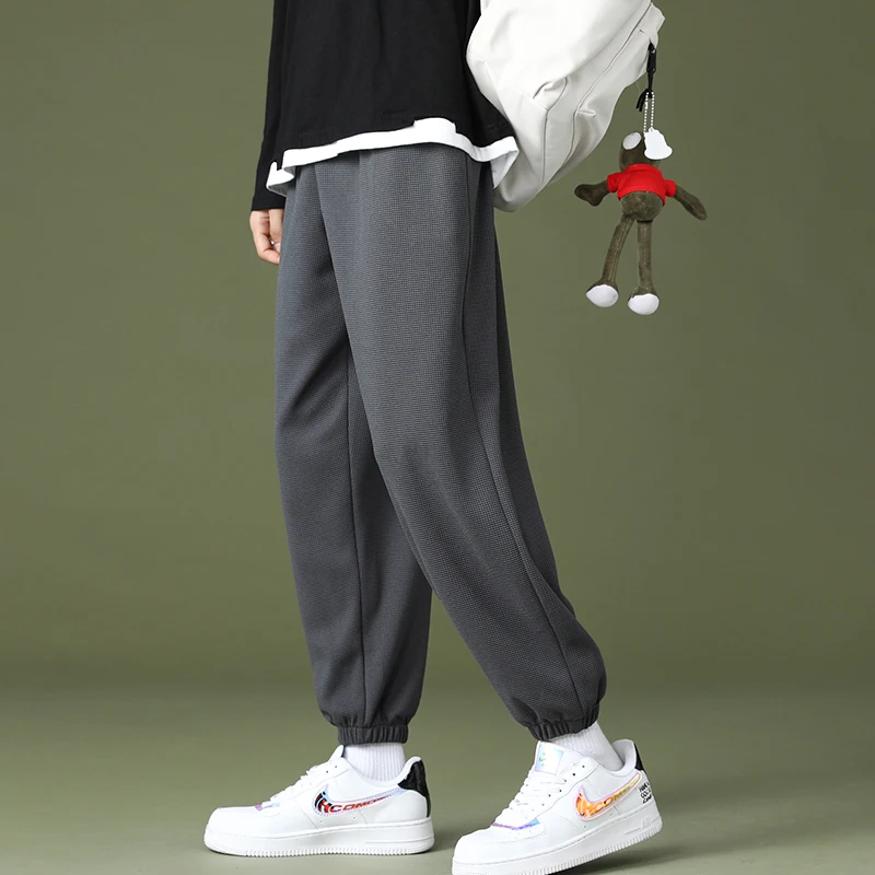 Men Woman Casual Trousers Spring Autumn Outdoors Trendy Street Elastic Waist Sweat Pants Fashion Loose Straight Men Pants S-3XL