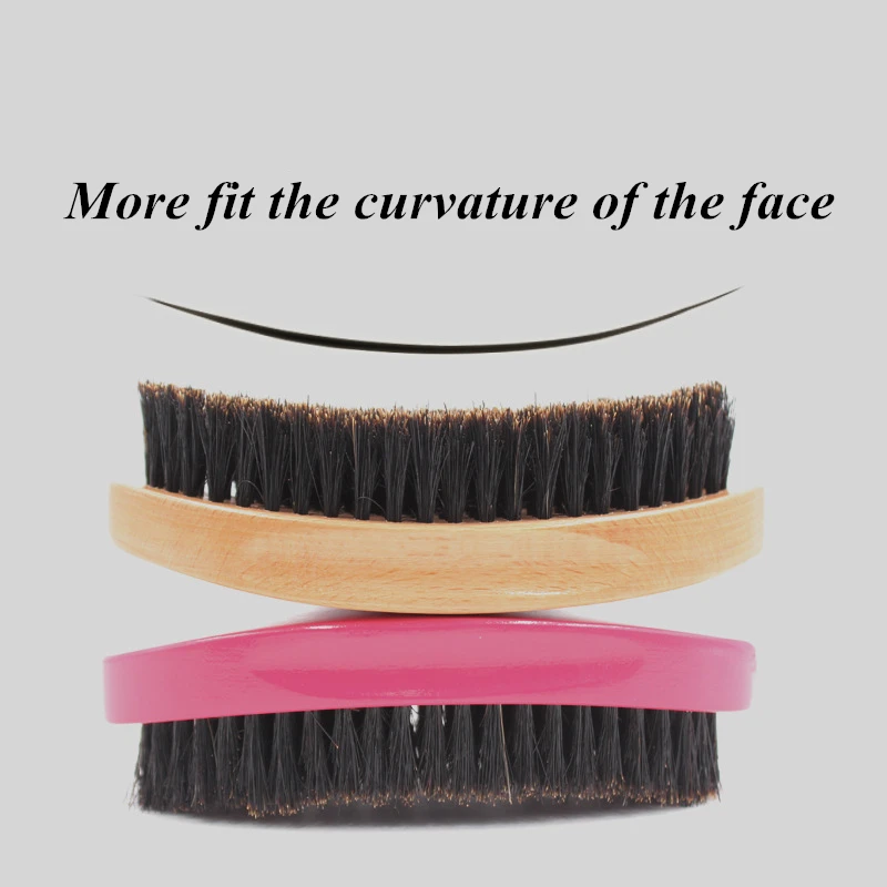 Щетка с щетиной G1005 гребень для волос бороды большой изогнутой деревянной ручкой