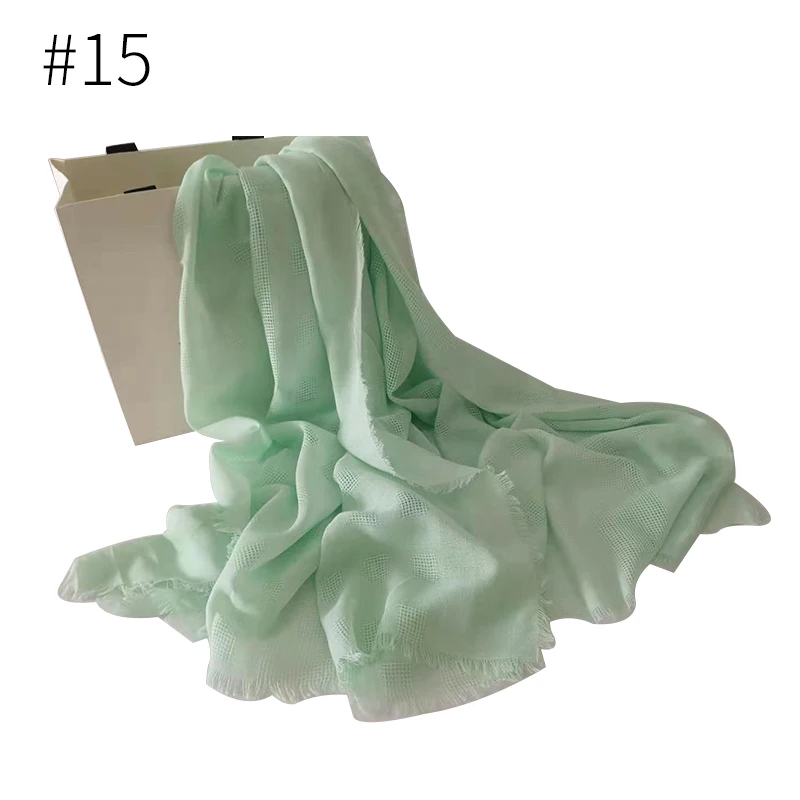 Number 15 color Fashion solid color scarf viscose scarf piercing plaid shawl plain scarves maxi hijab muslim head hijabs wrap muffler 10pcs/lot - Color: Number 15 color