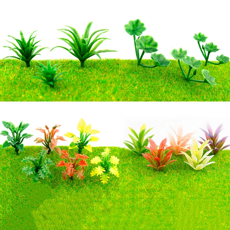 20 шт. моделирующие растения цветы и DIY модель игрушечного ландшафта строительный