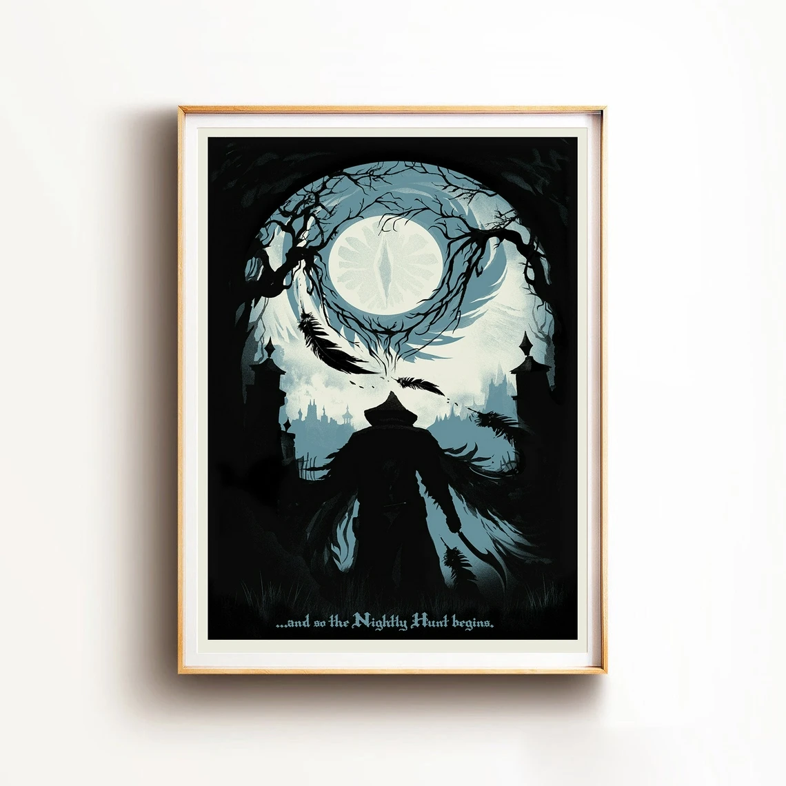 

Nightly Hunt Video Game Bloodborne Poster,Minimalist Alternative Art Canvas Poster Print Home Decor Wall Painting, No Frame