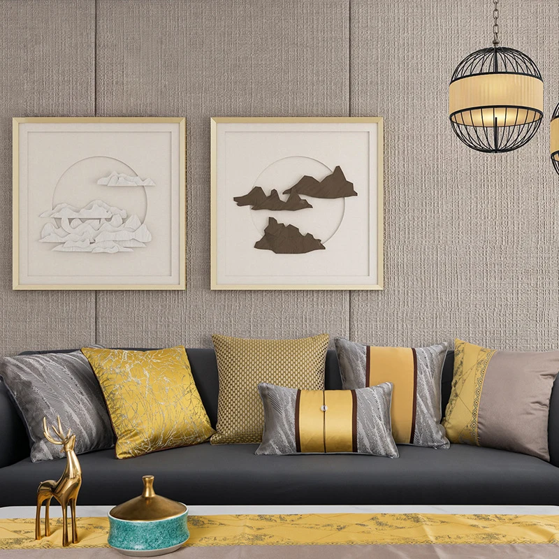 

New modern light luxury new Chinese sofa cushion pillowcase Chinese style living room pillow bedroom backrest