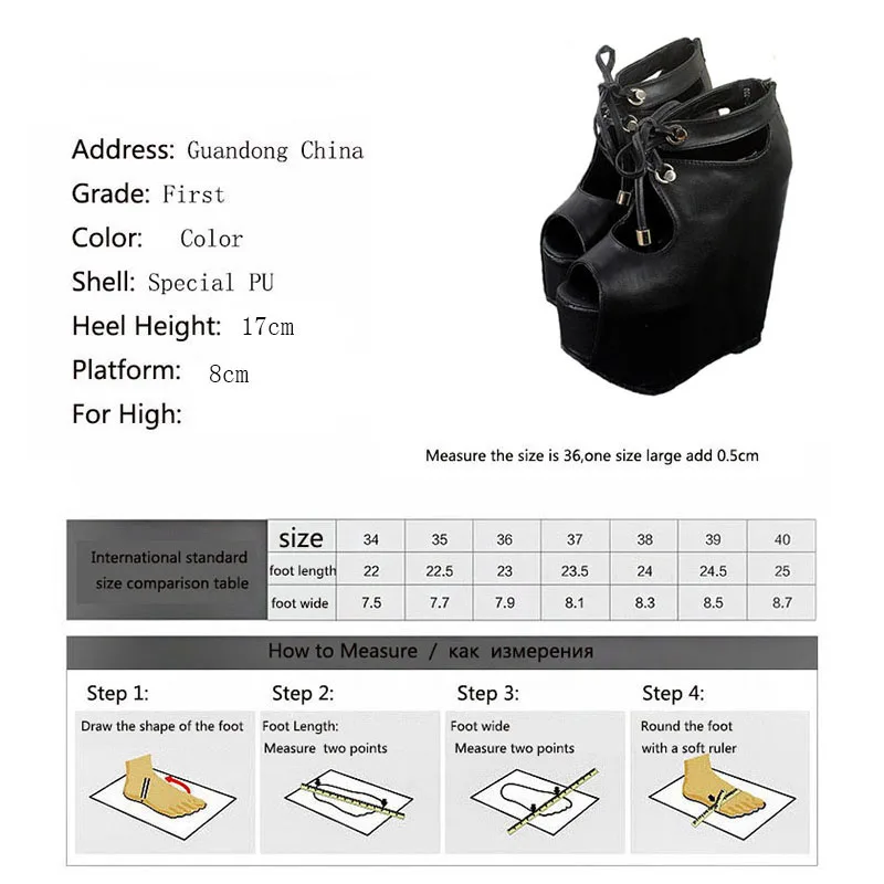 

PRETO BRANCO Super High 17cm Heels 8cm platform Sexy Women's Nightclub Sexy Fashion Fish Toe Pumps Boots Sandals ZYW-873-22