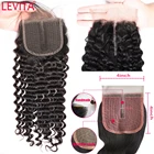 Оптовая продажа, бразильские человеческие волосы Levita с глубокой волной, швейцарская T часть, 4x1 кружевная застежка, волосы человеческие