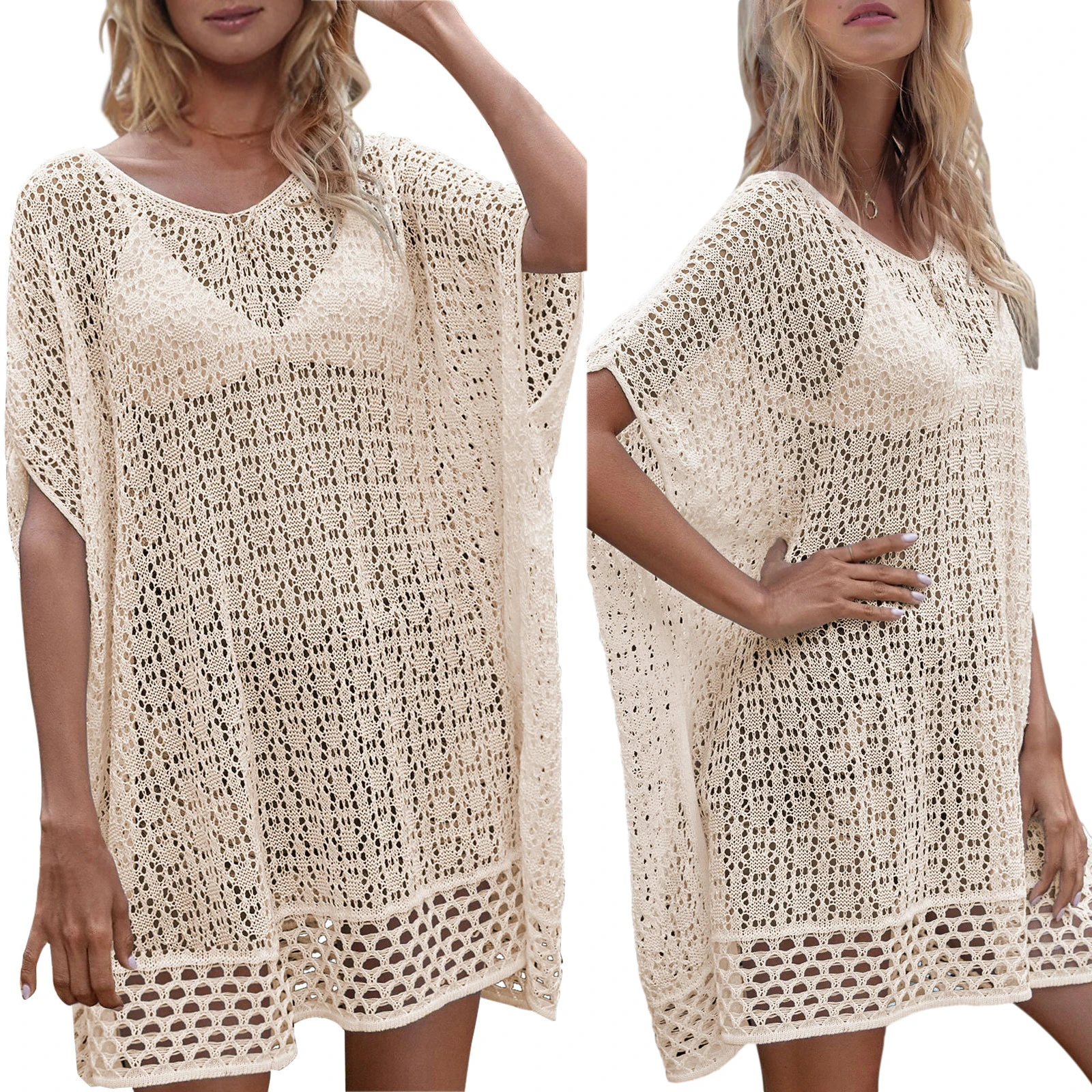 Новинка лета 2021 женская накидка для бикини пляжная одежда вязаный купальник с