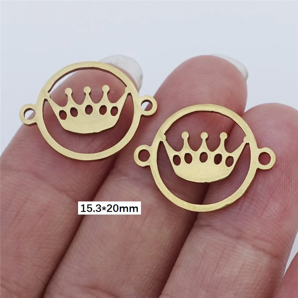 crown Настоящая позолоченная нержавеющая сталь соединитель для члена семьи Mary Crown queen Сказочный танцор браслет Изготовление ювелирных изделий 5 шт./лот - Цвет: crown