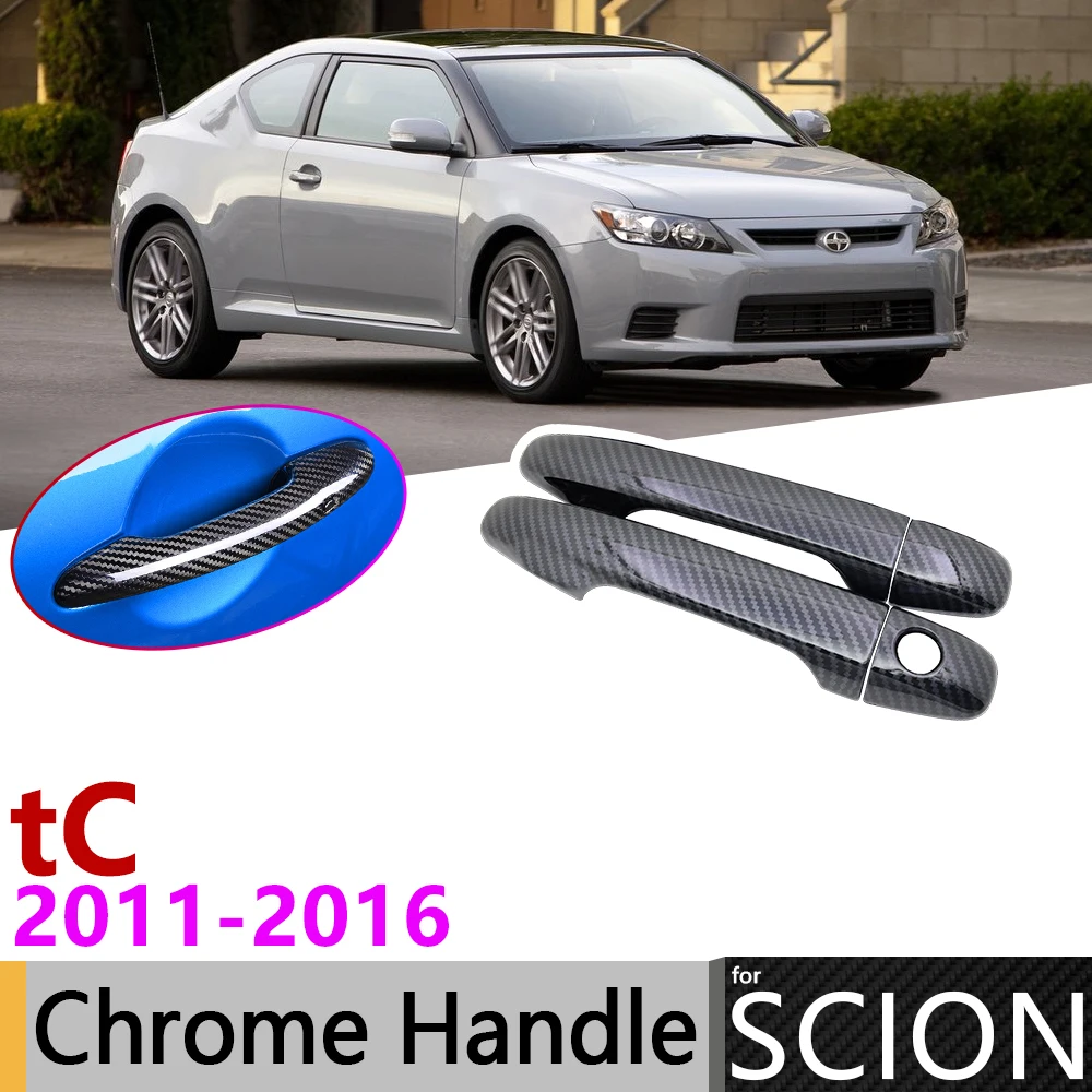 Чехол для дверной ручки Scion tC AT20 20 2011 ~ 2016 черный углеродное волокно аксессуары