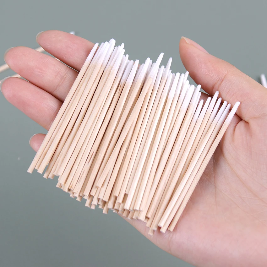 100 шт Деревянные ватные палочки для наращивания ресниц инструменты ухода за