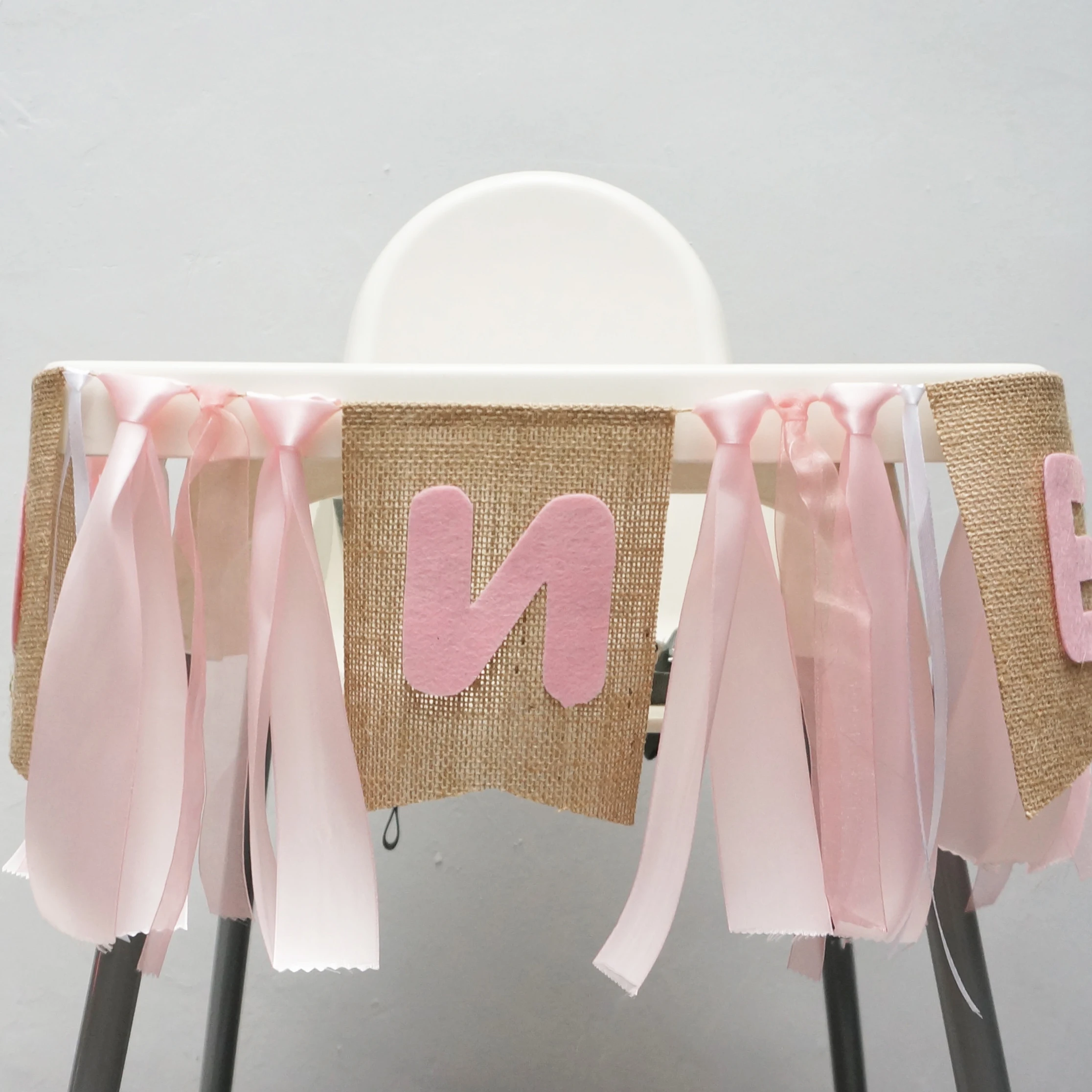 Colorful Ribbon Banner Baby Shower First Birthday Party ONE/TWO Flag Chair Nursery Garland Candy Bar Decoration | Дом и сад