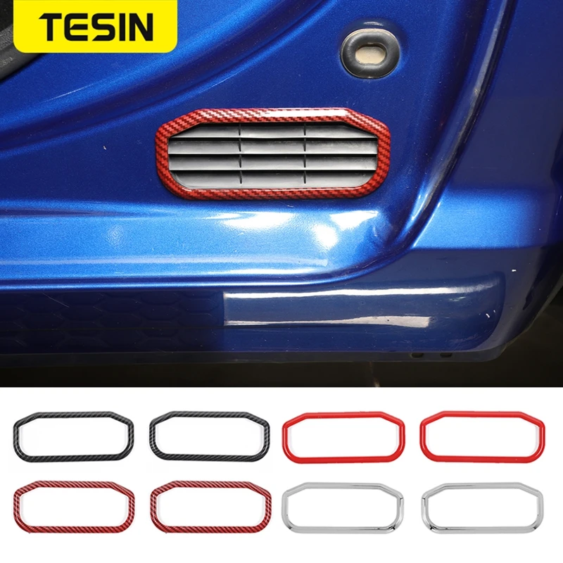 

TESIN ABS Car Door Exhaust Vent Decoration Frame Cover Stickers For Dodge Ram 1500 2010-2017 Car Interior Accessories Stying