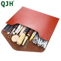 leather craft tools kit wax ropes needles hand sewing stitching punching cutting sewing leather craft tools set storage bags