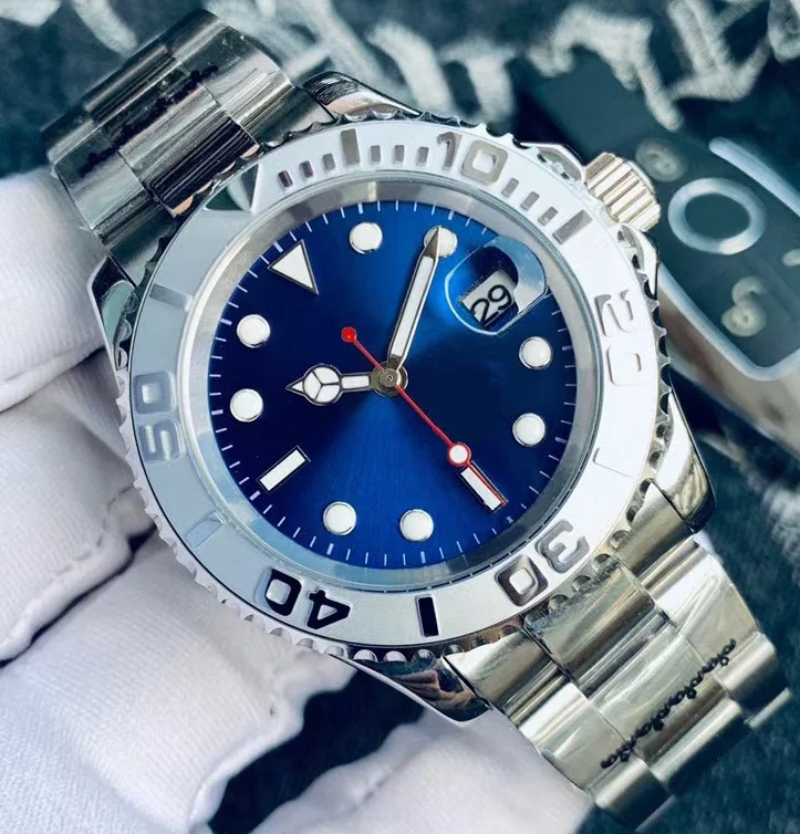 

New Men's Watch Waterproof Black Rubber Rose gold Automatic Movement Mechanical Stainless Steel Sapphire Glass