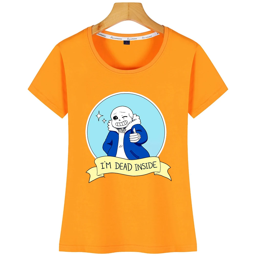 Топы футболка женская Undertale Sans Im Dead Inside летняя Harajuku короткая | Женская одежда