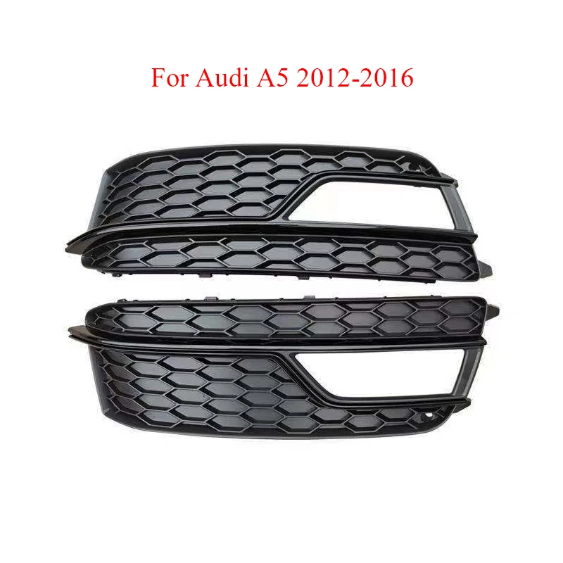 

2PCS Front Bumper Fog Light Lamp Grille Grill Outer Cover For Audi A5 2012 2013 2014 2015 2016 For S-Line 8T0807681K 8T0807682K