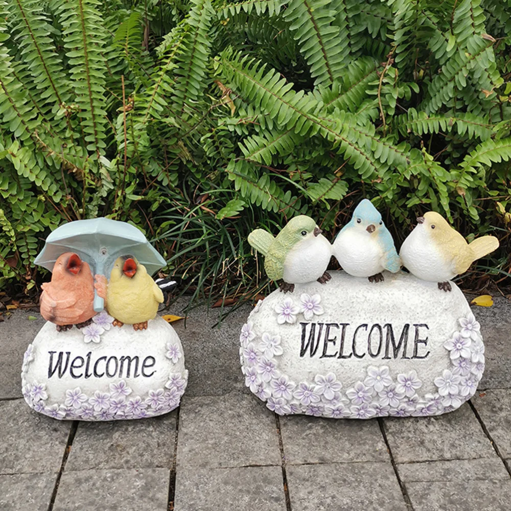 

1Pc Decorative Solar Adornment Bird Statue Ornament Lovely Garden Artware