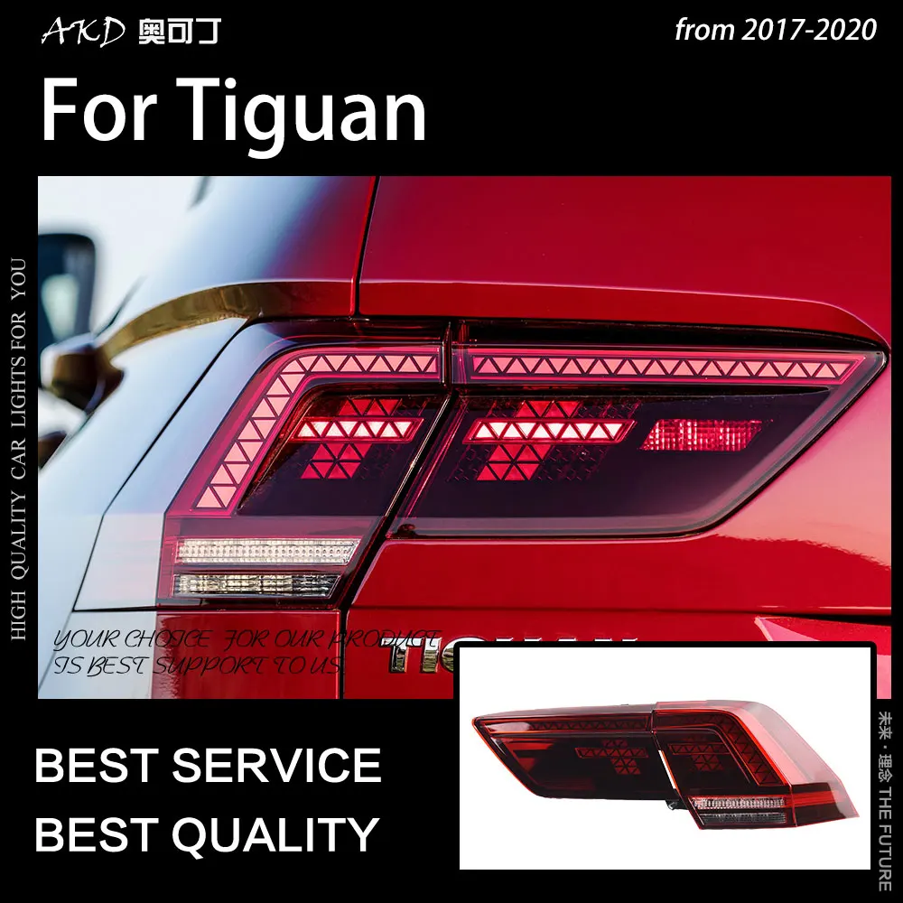 

AKD Car Styling for Tiguan Tail Lights 2017-2020 New Tiguan LED Tail Light Rear Lamp LED DRL Brake Reverse auto Accessories
