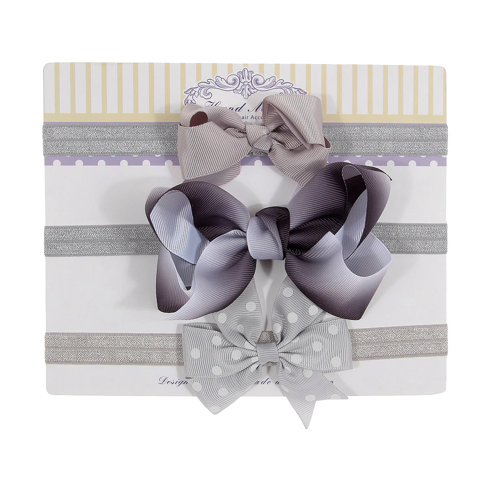 

Fashion 3pcs/lot Ribbon Hair Bows Elastic Headbands Kids Photography Props Baby Girls Cute Hairbands Christmas Gifts