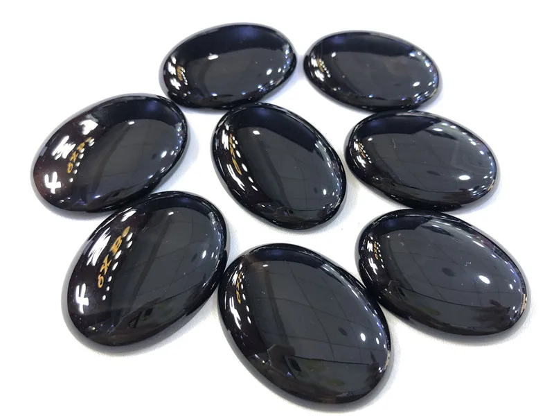 

Wholesale 6pcs/lot precious gemstone natural black onyx Oval CAB CABOCHON 30x40mm charms loose beads for Diy jewelry making